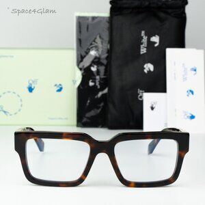 Off-White Men Eyeglasses Havana Square OERJ015 STYLE 15 6000 NEW AUTHENTIC